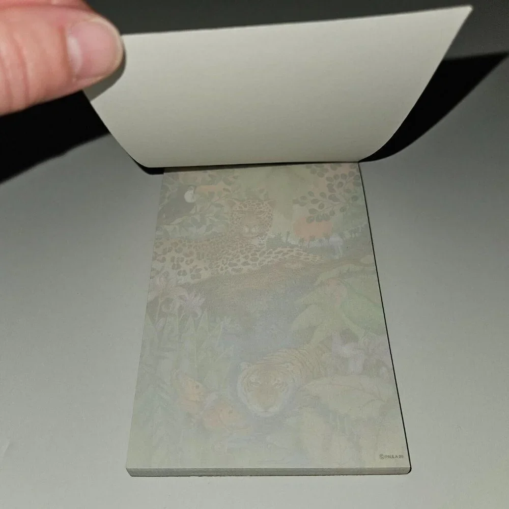 VTG Tiger Leopard Rainforest Notepad Approx 60 Printed Sheets Paula Memo Pad 90s